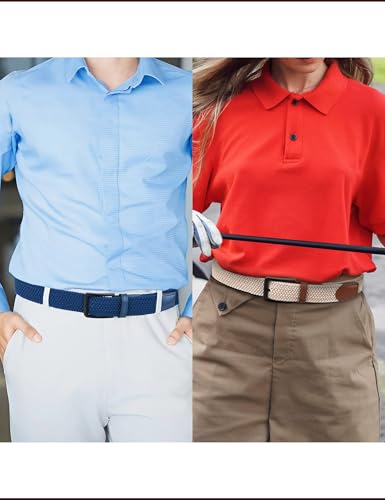 Stretch Elastic Braided Woven Golf Belt 1 3/8 Inch Wide for Men and Women - color: Beige, size: XX-Large (Fits 44-50" Waist)
