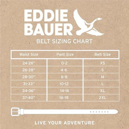 Eddie Bauer Women's Casual Leather Belts with Durable Metal Buckle - color: Center Bar Woven - Brown, size: XX-Large