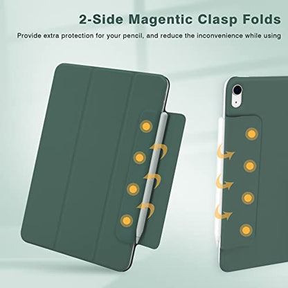 Magnetic Case for iPad Air 11 Inch M4/M3/M2 2026/2025/2024, Smart Folio for iPad Air 5th/4th Gen. 10.9 Inch 2022/2020, Trifold Stand Case, Auto Sleep/Wake, Support Apple Pencil Pro(Green) - color: Green