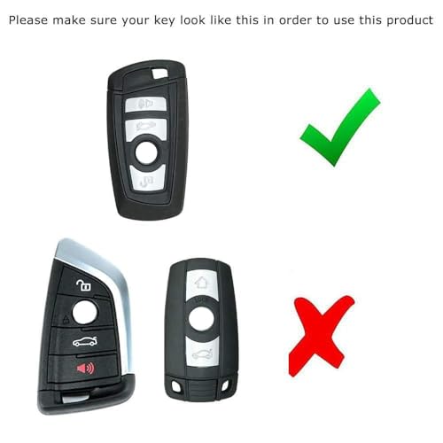 iJDMTOY Iconic 3-Color Stripe Black Carbon Fiber Pattern Leather Key Holder with Keychain Compatible With BMW 1 2 3 4 5 6 7 Series X3 Remote Fob - style: Compatible With 2 3 4 5 6 7 Series X1 X3 X4