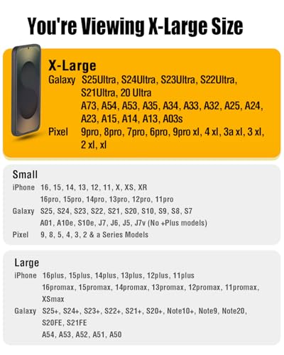 Holster for Samsung Galaxy Ultra S25 S24 S23 S22 S21 Note 20, Google Pixel 8 9 Pro XL – Extra Large Cell Phone Belt Holder Case with Clip, ID Card Pouch - Brown - color: Brown, size: X-Large