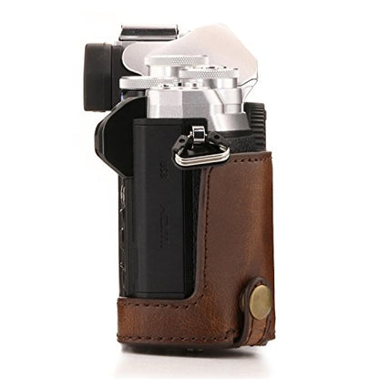 MegaGear Olympus OM-D E-M10 Mark III (14-42mm) Ever Ready Leather Camera Case and Strap, with Battery Access - Dark Brown - MG1346 - color: Dark Brown