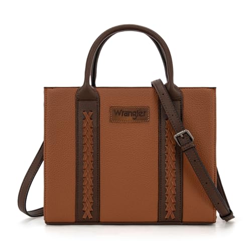 Wrangler Tote Bags for Women Top-handle Handbags and Purse for Women with Adjustable Strap - color: A-brown/Coffee