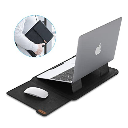 Nillkin Laptop Sleeve 13 inch (3-in-1), MacBook Sleeve with Adjustable Stand & Mouse Pad, 2 Stand Modes, 13 inch Laptop Case, MacBook Accessories, Slim for Samsung/Chromebook/HP 12-14'', Black Texture - color: Black Texture
