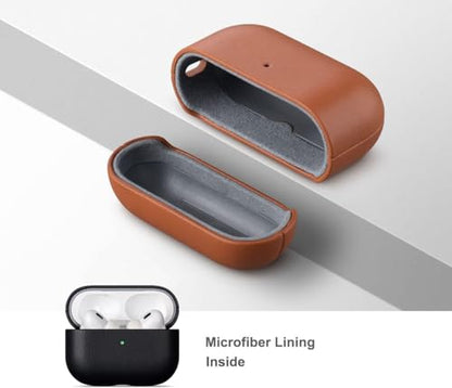 Lopie Leather Case Compatible with AirPods Pro 3rd Generation, Protective Hard Cover Fully-Wrapped with Top Grain Leather, Handmade for AirPods Pro 3 Case Cover (Not for AirPods Pro 2nd Gen) - Black - color: [Cow Leather]-Black
