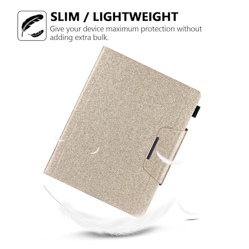 Glitter Case for iPad Pro 11-inch (M4/M5) 2024 2025, Techcircle Folio Stand Smooth Bling PU Leather Soft TPU Back Smart Cover with Pencil Holder & Card Pocket, Auto Sleep/Wake, Shiny Gold - color: 01 Shiny Gold, size: iPad Pro 11 2024-2025