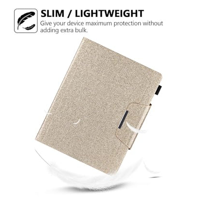 Glitter Case for iPad Pro 11-inch (M4/M5) 2024 2025, Techcircle Folio Stand Smooth Bling PU Leather Soft TPU Back Smart Cover with Pencil Holder & Card Pocket, Auto Sleep/Wake, Shiny Gold - color: 01 Shiny Gold, size: iPad Pro 11 2024-2025