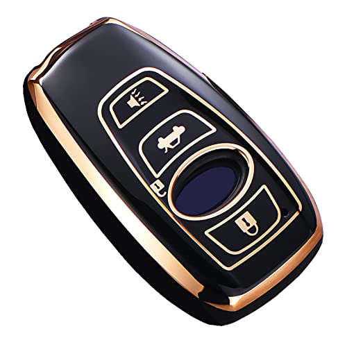 for Subaru Key Fob Cover, for Forester Outback BRZ Legacy CrossTrek Premium Soft TPU 360 Degree Protection Key Case Remote Key Holder (Black) - color: Black