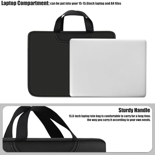 17 inch Laptop Sleeve, Resistant Neoprene Laptop Bag with Handle Briefcase | Laptop Case, Traveling Computer Protective Bag Compatible for 15 15.6 inch HP, Dell, Acer, Asus, Black - color: Black, size: 17 inch