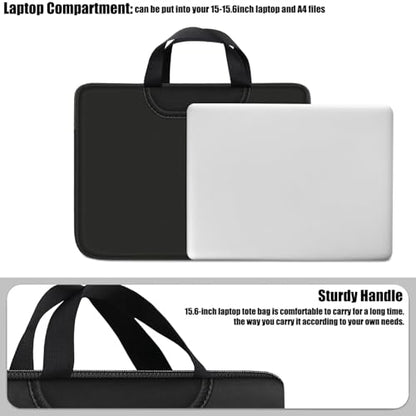 17 inch Laptop Sleeve, Resistant Neoprene Laptop Bag with Handle Briefcase | Laptop Case, Traveling Computer Protective Bag Compatible for 15 15.6 inch HP, Dell, Acer, Asus, Black - color: Black, size: 17 inch