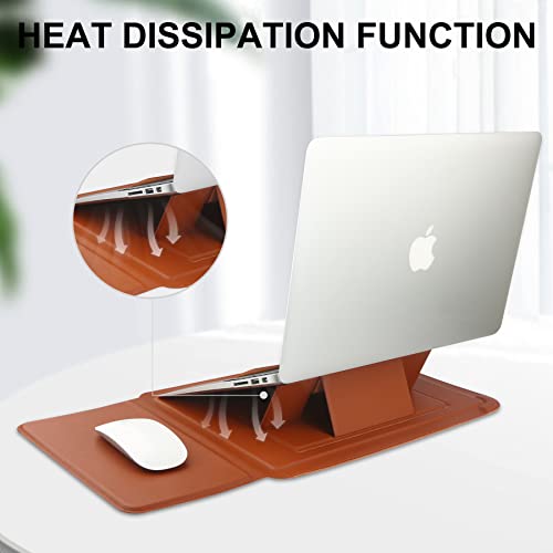 HoYiXi 15 16 Inch Laptop Sleeve Case Leather Bag for MacBook Pro 16 2021 & 2019/ASUS Vivobook 15/Huawei MateBook D15/HP 15.6" PC/MacBook Pro 15/Surface Laptop 3/Dell Inspiron 15/IdeaPad, Brown - color: Brown, size: 15-16 in