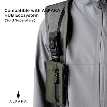 ALPAKA Zip Pouch Pro Slim RFID Blocking Zipper Wallet | Mens EDC Pouch with YKK Zippers, Multi-tool Slot, Holds 4-12 Cards, Compatible with HUB Accessories, Weatherproof Fabrics - color: Dark Green