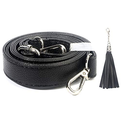 BEAULEGAN Purse Strap Replacement, Black/Silver, 0.5 Inch Wide | Full Grain Microfiber Leather, Adjustable, Crossbody Shoulder Bag - color: Silver Clasp, size: 0.5 Inch Wide