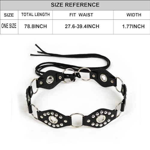 ILuvatar Women's Bohemian Style Rope Braid Waist Belt U33 - color: Black-34
