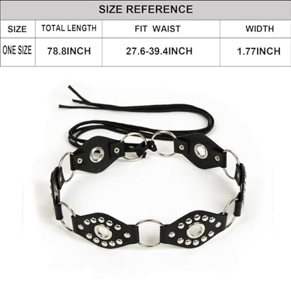 ILuvatar Women's Bohemian Style Rope Braid Waist Belt U33 - color: Black-34