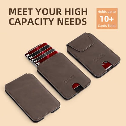 Zitahli Slim Wallet for Men and Women 6-8 Cards Minimalist Leather Credit Card Holder Front Pocket RFID Blocking Gifts Ideal Choice - color: CH Brown