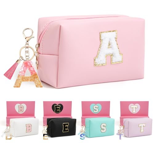 AIBFRID Birthday Gifts for Women Her,Travel Cute Makeup Bag,Large Capacity Cosmetic Bags for Women Makeup Pouch PU Leather Waterproof Cosmetic Bag (A, Pink) - color: Pink, style: A