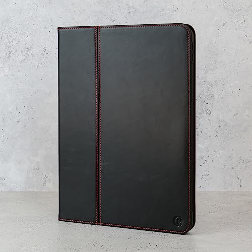 Casemade Real Leather Case Compatible with iPad 11th Gen A16 2025 / 10th Gen (2022) - Full-Grain Leather Cover, Auto Sleep/Wake, Dual Stand Position (Black) - color: Black, size: iPad 11th/10th Gen
