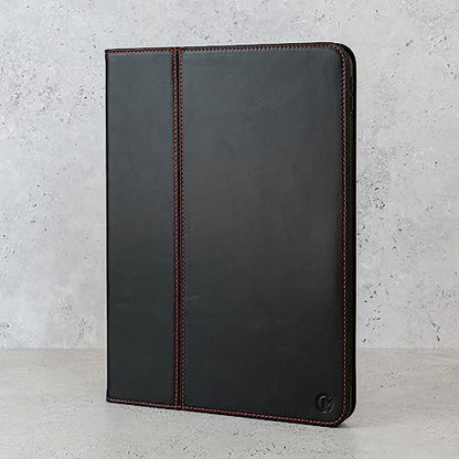 Casemade Real Leather Case Compatible with iPad 11th Gen A16 2025 / 10th Gen (2022) - Full-Grain Leather Cover, Auto Sleep/Wake, Dual Stand Position (Black) - color: Black, size: iPad 11th/10th Gen