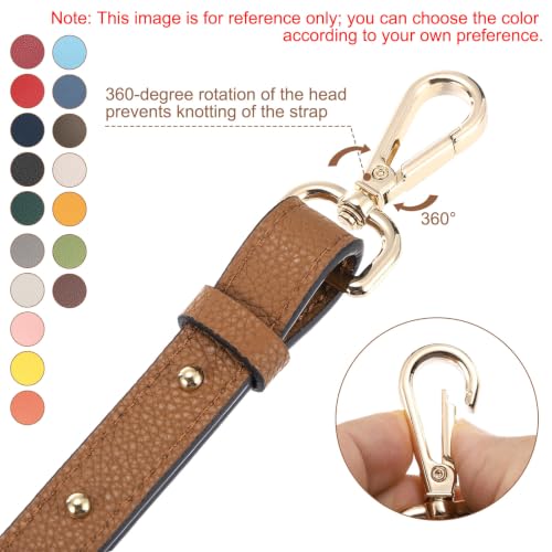 uxcell Leather Purse Strap, Adjustable Crossbody Replacement Straps for Handbags, Shoulder Bag - color: Dark Green, Gold Clasp