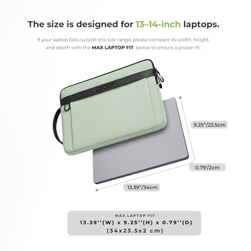 Acer 13.3-14 inch Laptop Sleeve Case Bag, Fits Most of Laptop Models-Green - color: Green, size: 14inch