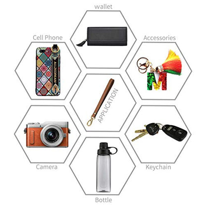 Allzedream Wristlet Strap Genuine Leather Replacement Clutch Purse Key Wrist Lanyard - color: White