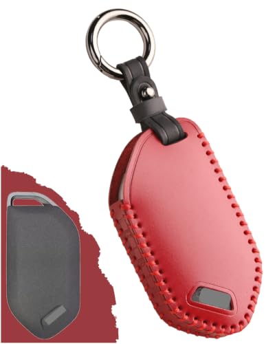 for Kia Key Fob Cover Leather - K4 K5 GT Line Sorento Telluride Carnival EV5 EV9 2026 2025 2024 2023, Handcrafted Smart Remote Key Fob Case - Chilli Pepper, 5 Buttons - color: Chilli Pepper