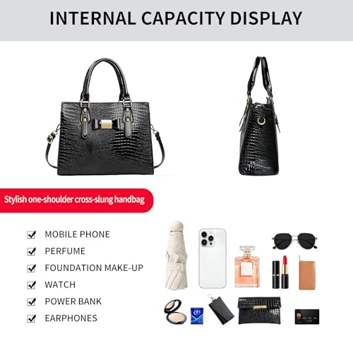 Purses and Handbags for Women, Shoulder Top Handle Satchel Tote Bags - color: Black
