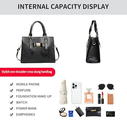 Purses and Handbags for Women, Shoulder Top Handle Satchel Tote Bags - color: Black