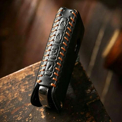 Key Fob Case, Compatible with Mazda 3,3 Hatchback,6,CX-5,CX-50,CX-3,CX-30,CX-9,CX-90,MX-5,CX-70 2020-2026, Remote Car Key Protector Case with Keychain, Comes with a Leather Conditioner (Black) - color: Black