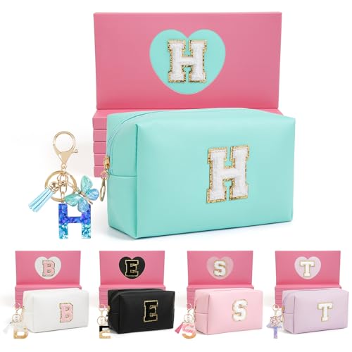 AIBFRID Birthday Gifts for Women Her,Travel Cute Makeup Bag,Large Capacity Cosmetic Bags for Women Makeup Pouch PU Leather Waterproof Cosmetic Bag (H, Blue) - color: Blue, style: H