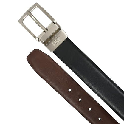 IZOD 2-in-1 Reversible Boys Belt - 1 3/16" For Casual and Dress Wear, Black and Brown - color: Black/Brown, size: Medium