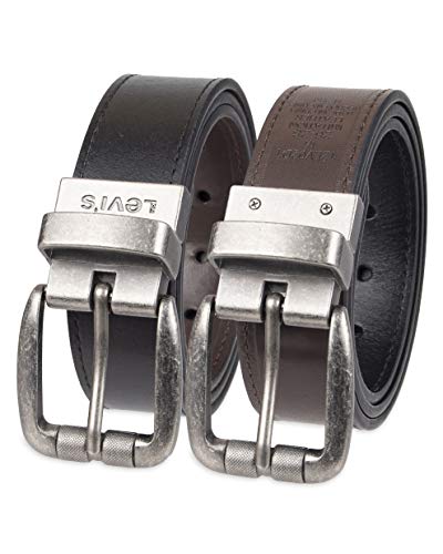 Levi's Big Kids Belt - School Friendly Casual Two-in-One Reversible Belt - color: Black/Brown Stitch, size: Large (30-32)