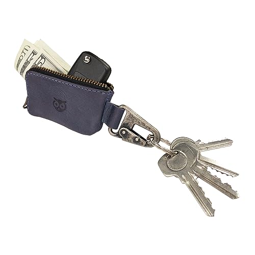 Hide & Drink, Car Key Holder Handmade from Full Grain Leather - Slate Blue - color: Slate Blue