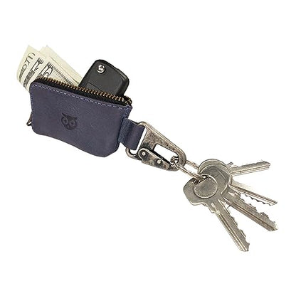 Hide & Drink, Car Key Holder Handmade from Full Grain Leather - Slate Blue - color: Slate Blue
