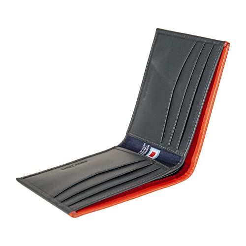Nautica Men's Bifold Leather Wallet | RFID Blocking | ID Window | Card Slots | Organization | Durable | Stylish - color: Pop Color - Navy/Red