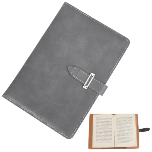 CRASPIRE A5 Leather Notebook Cover Gray Waterproof Envelope Folder Refillable Notebook Business Briefcase Envelope Folder Handmade Leather Journal Cover for Book Lovers Classmate Gifts - color: Gray