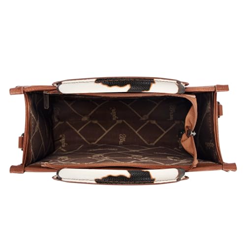 Wrangler Tote Bags for Women Top-handle Handbags and Purse for Women with Adjustable Strap - color: A-cow Print Brown