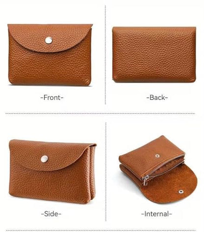 Genuine Real Leather Coin Purse Small Wallet for Women Men, Card Holder Case, Jewery Lipstick Organizer (Pink) - color: #04 Pink