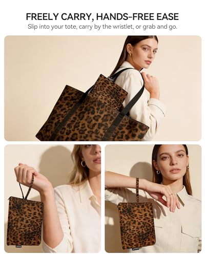Gloppie Leopard Small Makeup Bag for Purse Wristlet Cosmetic Bag for Women - color: Leopard
