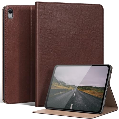 Leather Case for iPad Air 11" M4/M3/M2 & 10.9" 5th/4th Gen - color: Red Brown