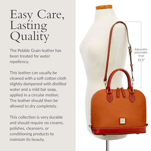 Dooney & Bourke Handbag, Pebble Grain Mail Satchel - color: Taupe, size: One Size