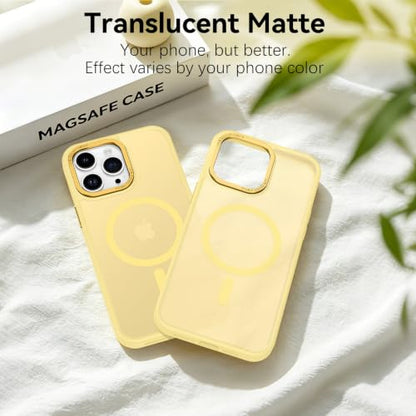 BENTOBEN Magnetic for iPhone 14 Pro Max Case [Compatible with MagSafe] [Military-Grade Protection] Translucent Matte Frosted Slim Shockproof Women Men Phone Case for iPhone 14 Pro Max 6.7",New Yellow - color: New Yellow