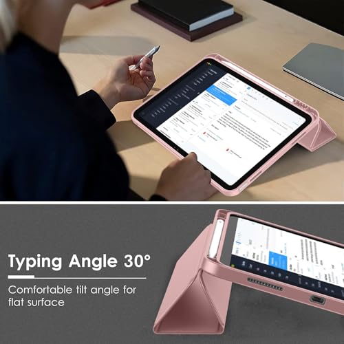 ToaPoia Case for iPad (A16) 11 Inch 2025/iPad 10th Generation 10.9 Inch 2022, Slim Trifold Stand Protective Cover with Pencil Holder and Soft TPU Back,Support Auto Sleep/Wake (Dark Salmon) - color: Dark Salmon