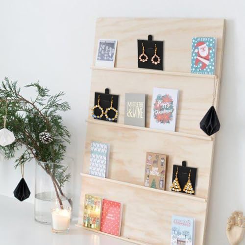 24Pcs 2.7 x 2.1 Inch Black Leather Jewelry Cards Velvet Necklace Display Cards PU Leather Blank Sponge Insert Stackable Organizer Pad Trays for Selling Showing Necklaces Bracelets Jewelry - color: Black
