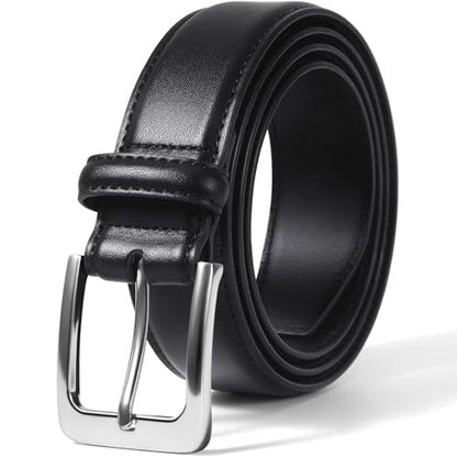 VATAN Men's Genuine Leather Dress Belts, Handmade Classic Every Day Belt | 1 3/8" Genuine Leather Belts for Men, Cow Leather, Solid Buckle,Classic Style, Every Day Dress Casual Jean belt, Gift Box - color: Black, size: 52(Fits Waist 50"-51")