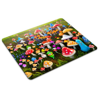 Happy Mushroom Mouse pad Customized Mousepad Non-Slip Rubber Base Mouse Pads for Computers Laptop Office Desk Accessories Mouse pad - color: Happy Mushroom