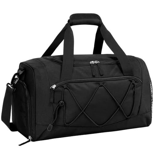 Vorspack 18 Inches Structured Gym Bag with Shoe Compartment, Black - color: Black, size: 18 Inches