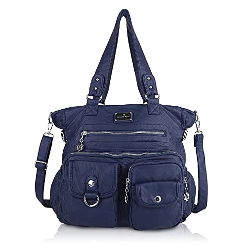 Angel Kiss Large Purses for Women Soft PU Leather Hobo Bag for Women Shoulder Bags - color: Blue