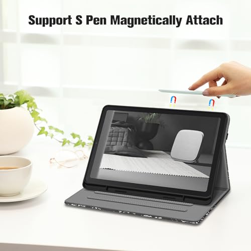 Fintie Multi-Angle Viewing Case for Samsung Galaxy Tab S6 Lite 10.4 Inch | Soft TPU Back Cover, Front Card Pocket, Drop Proof, S Pen Holder, Auto Wake/Sleep, Composition - color: composition
